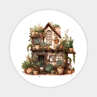 Earthy Oasis - Boho Chic House Plant Watercolor Design Magnet